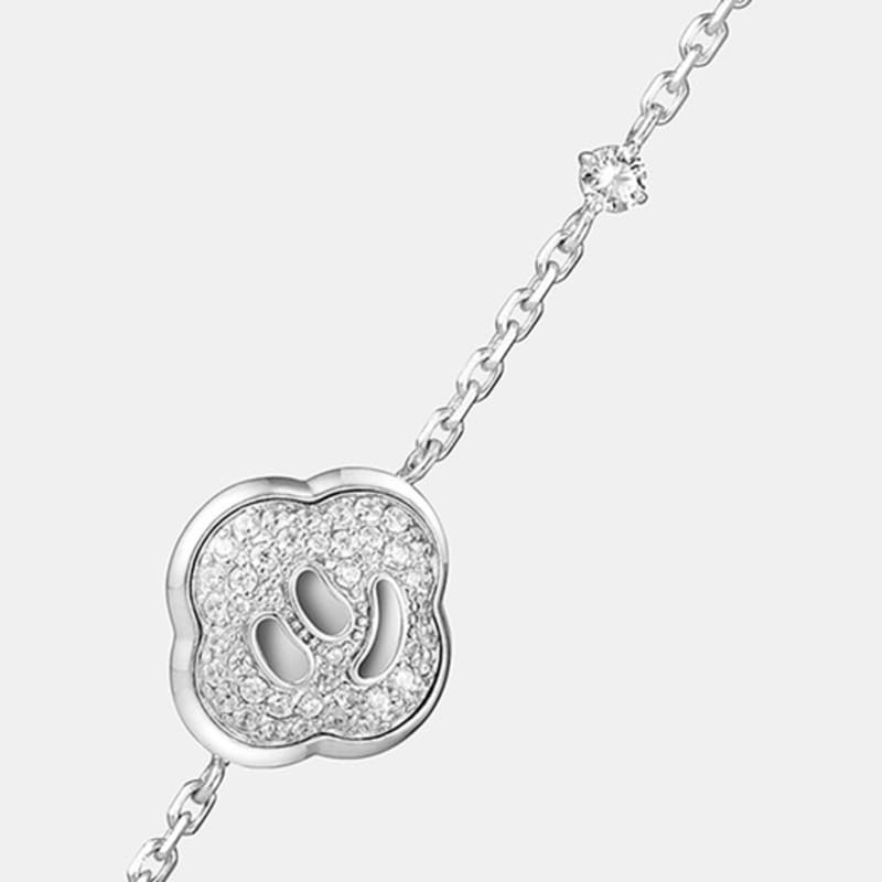 METROCITY JEWELRY Happy Rosa Sterling Silver White Bracelet A251SB2088WPH