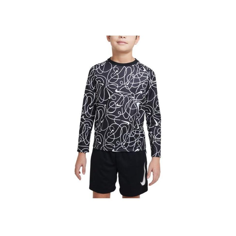

Nike Детская футболка с круглым вырезом и длинными рукавами с принтом, детские топы, цвет черный DX5363-010 M