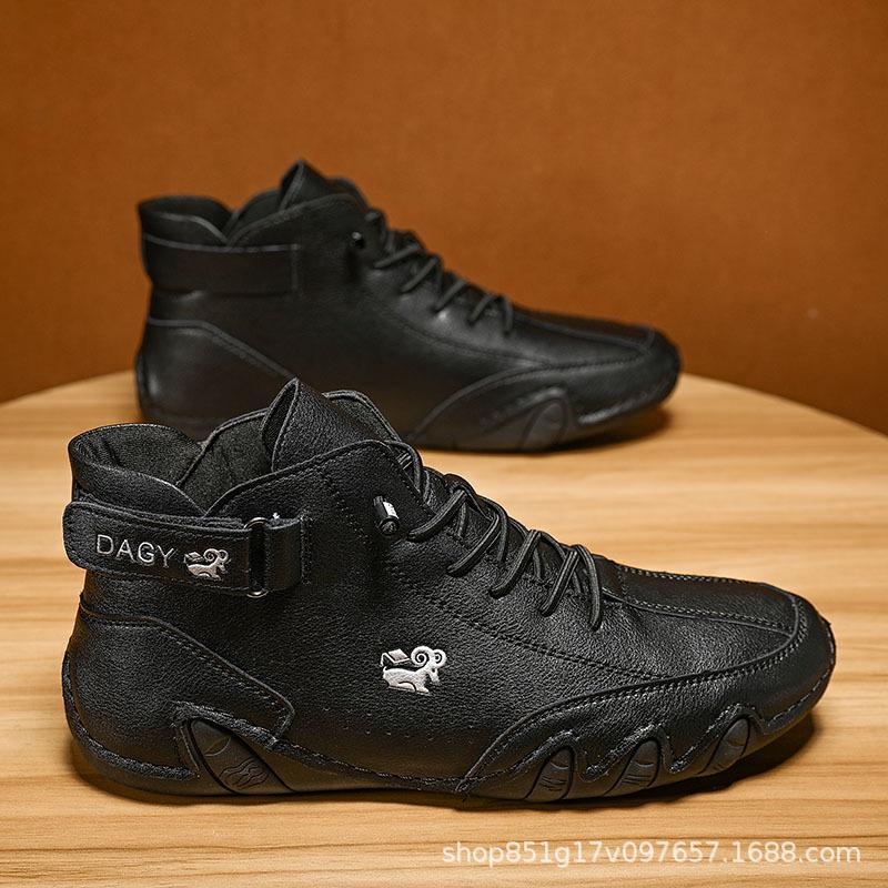 Didi Ram popular men's shoes high-top cotton shoes men's casual shoes winter velvet thickened shoes Martin boots men's