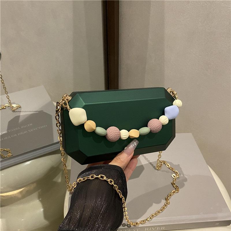 Super Popular Chain Box Bag Niche Trend Acrylic Bag 2025 New High-End Handheld Evening Bag