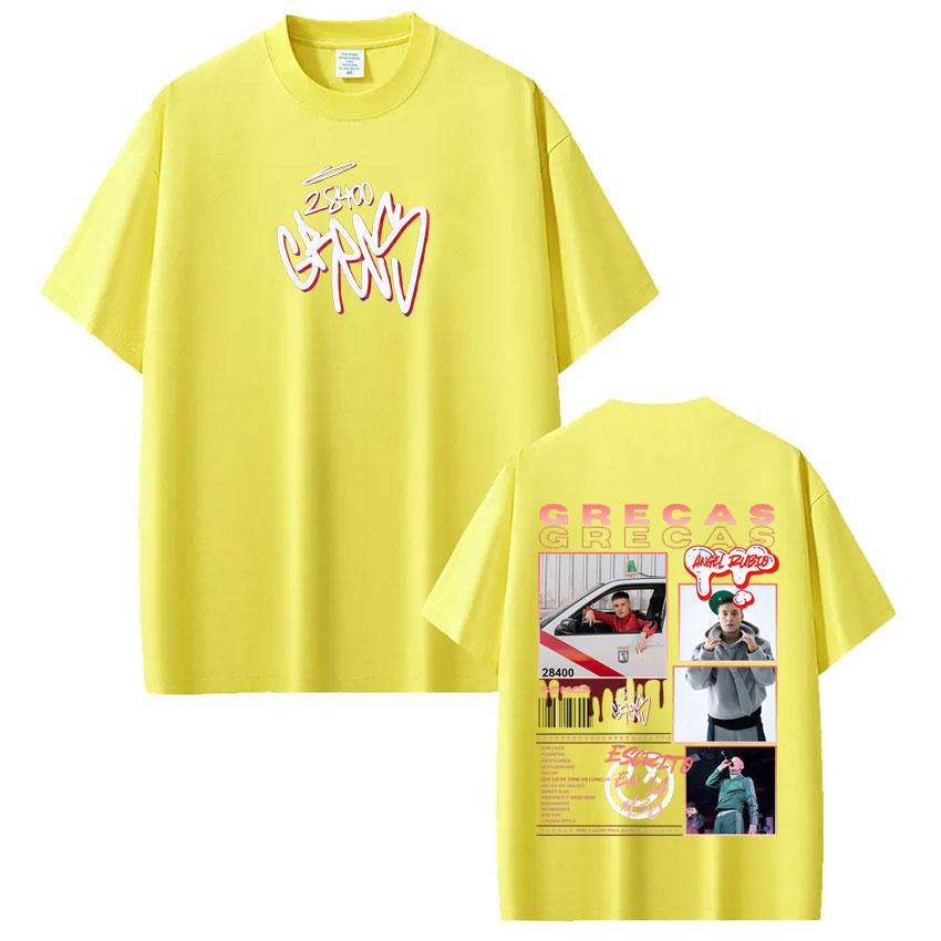 Rapper Grecas Tour 2026 Album Print Tshirts Men Women Fashion Oversized Tshirt Casual Short Sleeve Cotton Tee Shirt Streetwear