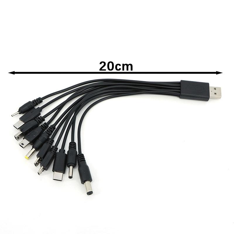 20cm 10 in 1 Micro USB DC Mobile Phone Charger Adapter Plug Usb power charging Cable Wire Cord for Phone Universal