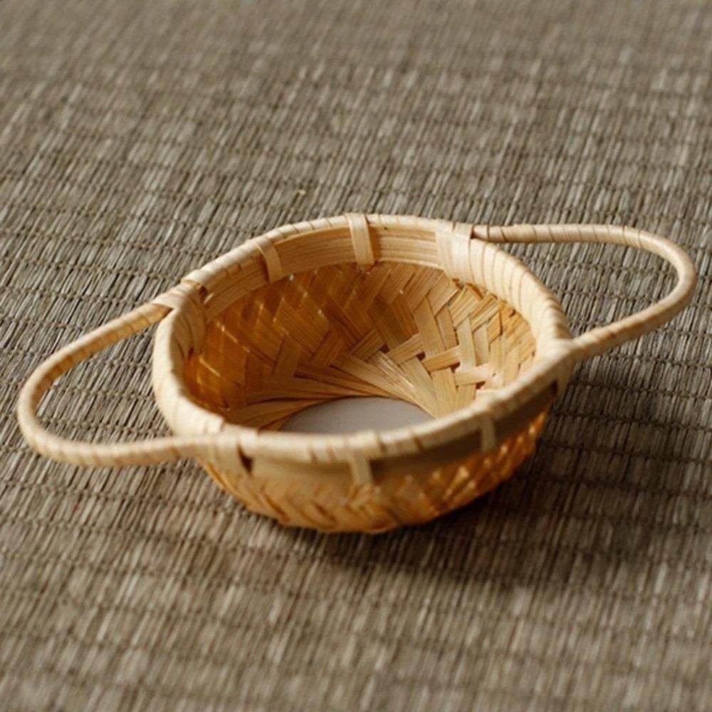 Handgefertigter Teefilter Traditioneller Bambus Rattan Teelöffel Teefilter Teesieb Teeraum