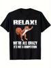 Men'S Funny Squirrel Graphic T Shirt - "Relax We're All Crazy" Saying