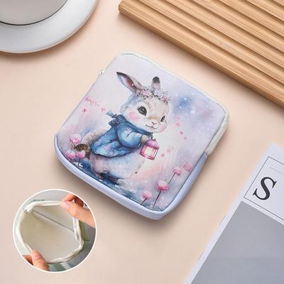 New PU Sanitary Pads Bag Large Capacity Multipurpose Coin Purse Mini Data Cables Organizer