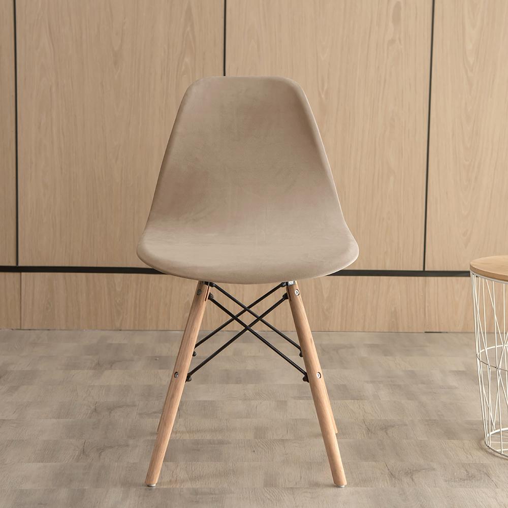 Solid Color Velvet Shell Chair Cover Washable Removable Back Chair Covers Stretch Dining Seat Cover For Hotel Home Dining Room