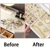 4 Pack Velvet Jewelry Organizers Featuring Multi-Section Display Board for Rings Earring Bracelet Necklaces Brooches and Watches