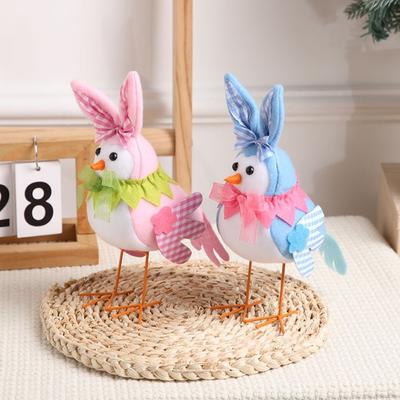 Photographic Props Cartoon Easter Bird Ornament Handmade High Feet Bird Elegant Bird Table Decor Home Office Decor