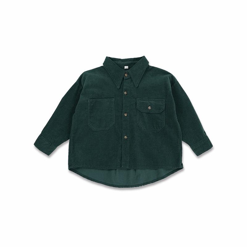 Retro Korean-Style Unisex Baby Corduroy Shirt - Trendy, Stylish, Pure Cotton 80 cm
