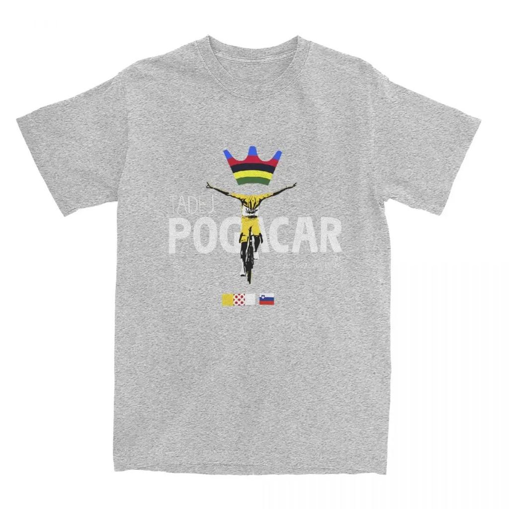 Camisetas de Ciclismo Tadej Pogacar Pogi Team para Hombre Ropa de Algodón 2025 Verano Tour-De France Mujer Manga Corta Cuello Redondo Camiseta Tops