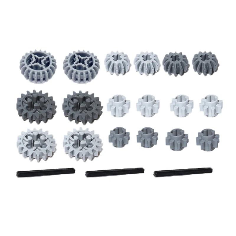 MOC Technical Gear Axle Bricks Parts Worm Rack Conector Train Car Crane Model Technical CROSS Axle Building Blocks Bricks Toys