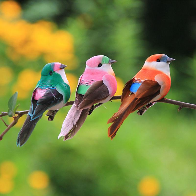 6 Stück Realistische Simulierte Vogeldekoration Mit Natürlichen Federn Und Lebendigen Farben Perfekt Für Garten Hof Haus Party Dekoration Schmuckstück