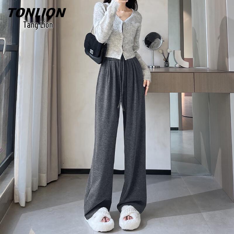 TonLion Women's Soft Drapey Wide-Leg Straight Pants