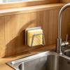 Sponge Rack Rustproof Stainless Steel Sponge Holder with Strong Adhesive No Punch Quick Drain Organizer for Kitchen Sink