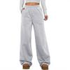 Pantaloni de trening largi pentru femei cu talie înaltă elastică, pantaloni lungi casual largi, pantaloni de yoga cu buzunare
