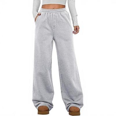 Women's Wide Leg Sweatpants Elastic High Waisted Long Pants Casual Loose Yoga Pants With Pockets