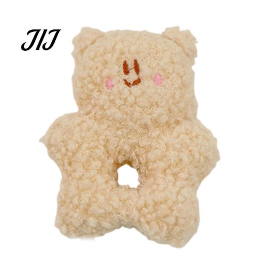 Crinkle Paper Dog Toys Stuffed Animal Chew Toy, Squeaky Plush Bear Bunny Interactive Soft Fleece Puppy Snuffle Toy with Center Hole for Small