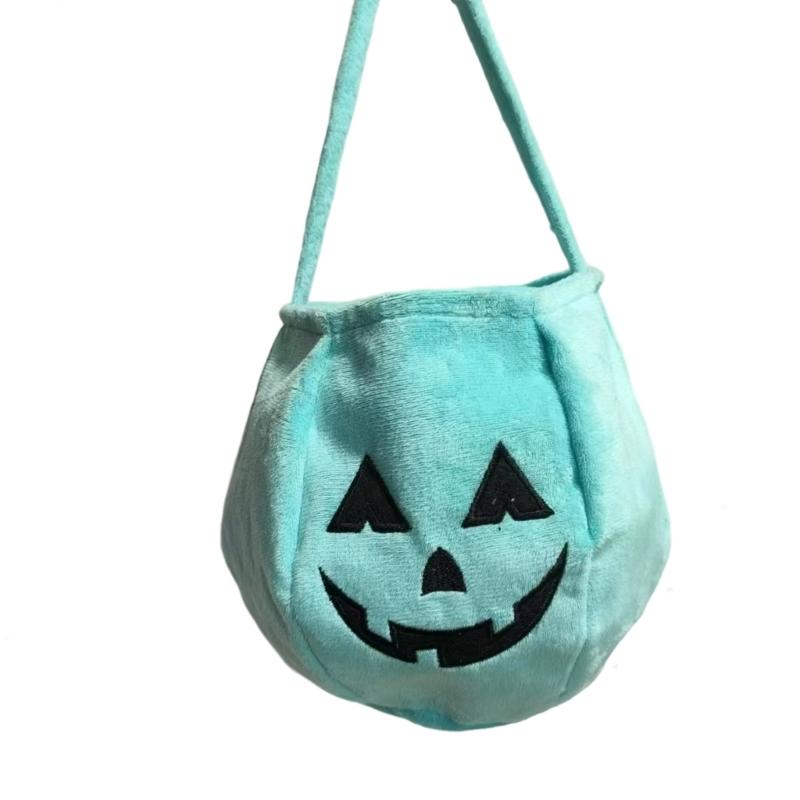 

Velvets Candy Bag With Pumpkin Shape Spacious Storage Bucket Holiday Themed Accessory For Children Parties