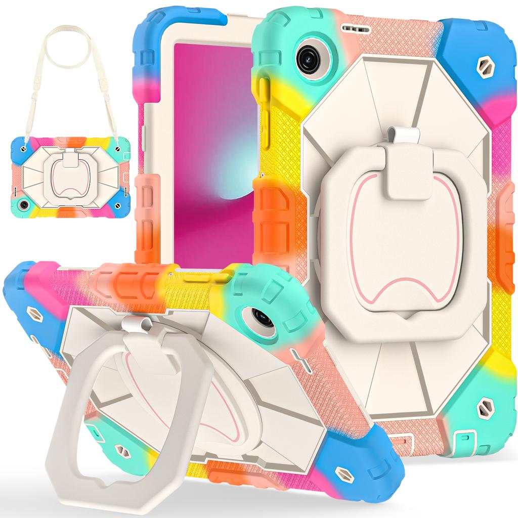 Heavy Duty Case for T-Mobile REVVL Tab 2 2025 10.1 Inch Rotatable Handle Grip Rugged Stand Cover Shockproof with Shoulder Strap