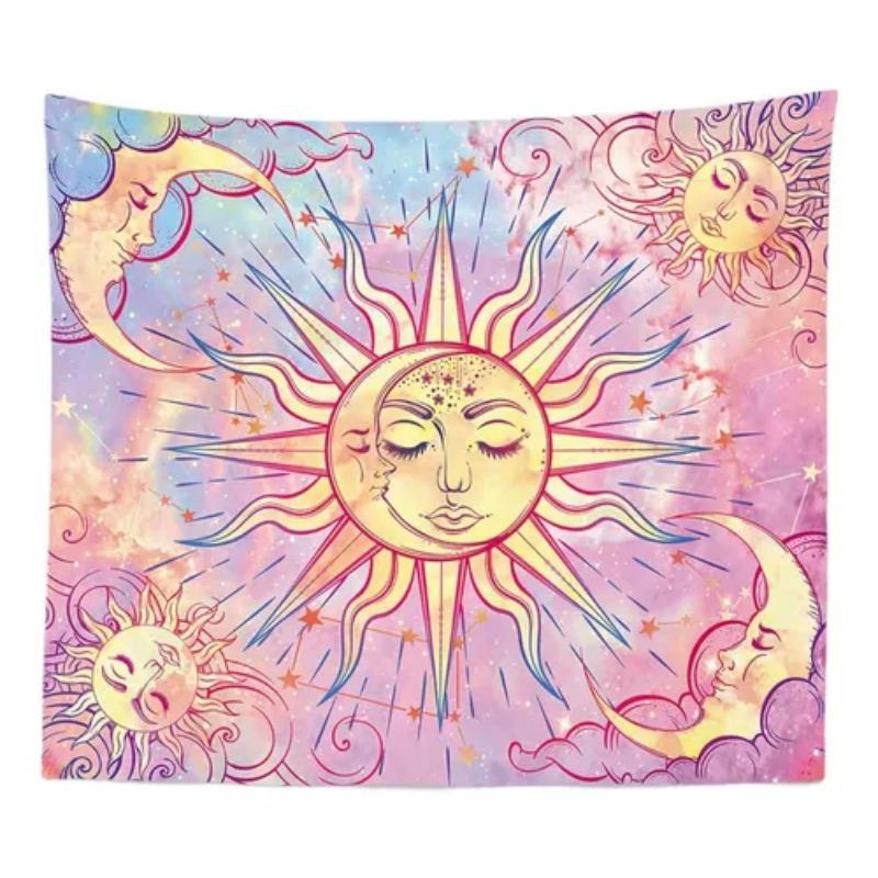 

Celestial Sun and Moon Mystical Art Tapestry Perfect for Cozy Unique Inspiring Dreamy Home Decor with Artistic Charm 74x94cm(29x37in)