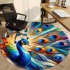 1pc Peacock Feather Artwork Chair Carpet for Office, Non-slip, Soft and Durable Office Rug, Perfect for Office yy260131015