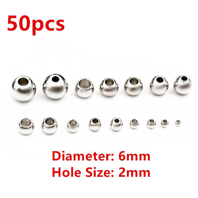 30-100pcs 2-8mm Stainless Steel Gold Color Spacer Beads Charm Loose Bead DIY Bracelets Necklace Beads for Jewelry Making Charms