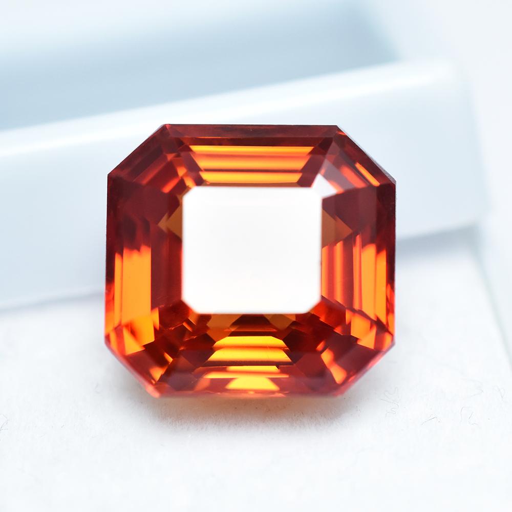 Certified Orange Sapphire 18 Ct Natural Square Cut Rare Ring Size Loose Gemstone