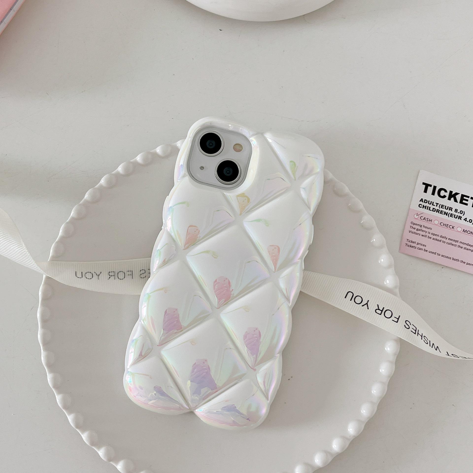 Чехол с цветным гальваническим ромбовидным узором для iPhone 15 Pro Max/14/13 — серия Apple 16 High-End 16