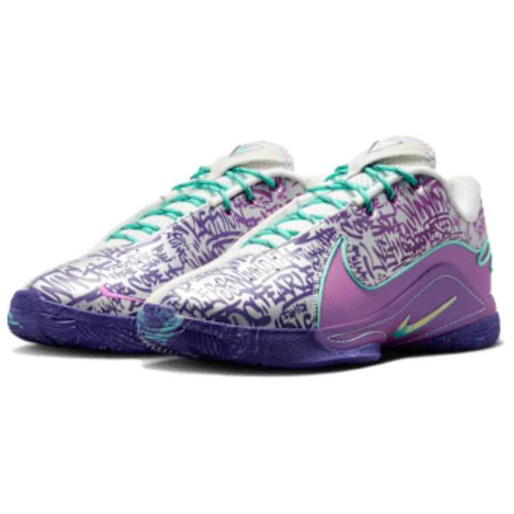Nouvelles Chaussures de Basketball Nike LeBron 22 Support Unisexe Violet Blanc Vert Version Asiatique HV8453-001
