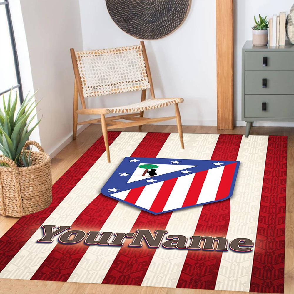 Atletico Madrid Personalized Name Carpet Suitable for Hallway Balcony Game Room Kitchen Antislip Carpet Anime Office Decor Spiritual Gift