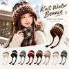 Tassel Tie Knit Hat Warm Knit Women Beanie New Knit Cap  Outdoor