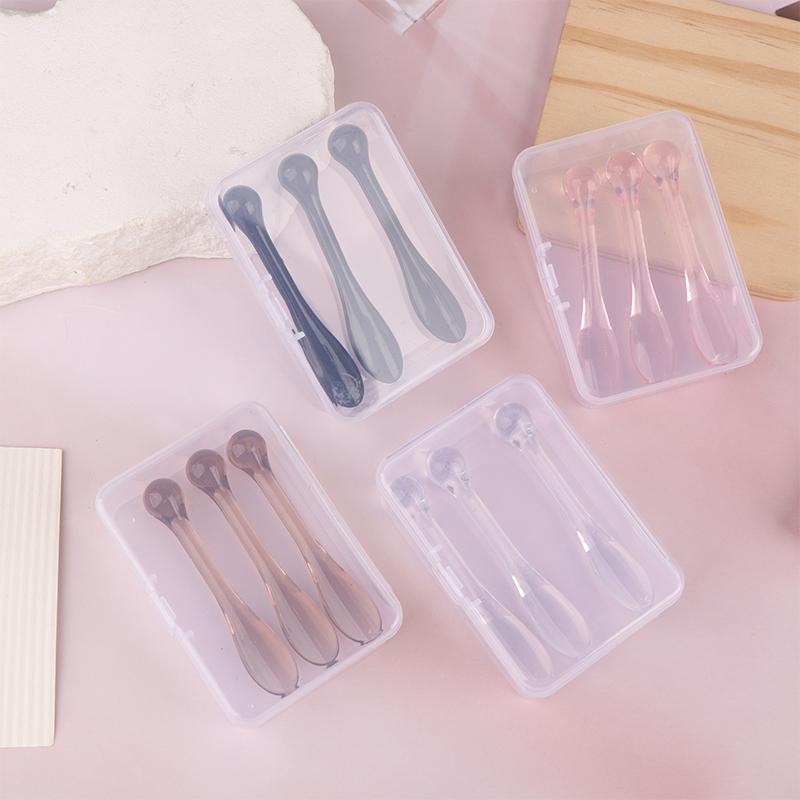 1/3Pcs Acrylic Cosmetic Spatulas Scoop With Box Face Cream Mask Mud Mixing Spoon Beauty Tools Absorb Roller Facial Applicator