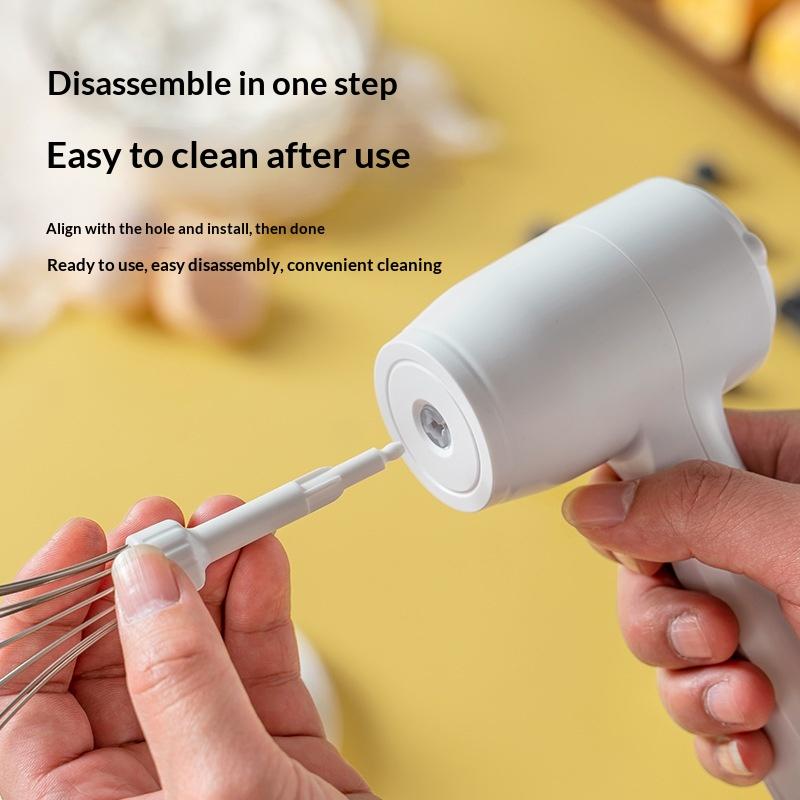 Noise-Free Electric Whisk Cordless Rechargeable Electric Hand Mixer For Baking Cooking Panel Speed For Whisking For Kitchen