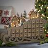LED Wooden Sleigh Christmas Countdown Calendar Ornament