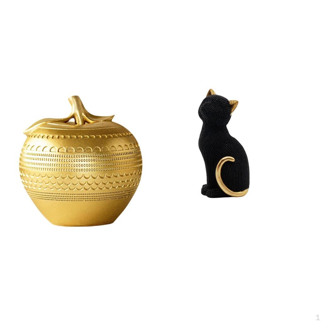 Modern Resin Cat Figurine Sculpture for Tabletop Bookshelf Dining Room Bedroom Office Entrance