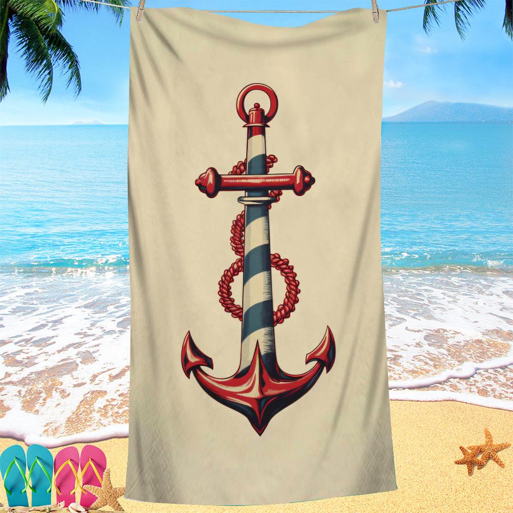 

Скандинавский painted ship anchor с цифровой печатью, полиэстер, сверхтонкое волокно, двусторонний флис, пляжное полотенце для отпуска, пляжное полотенце W30*H60(CM)