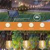 Solar LED S14 String Lights - Choose 12, 15, or 20 Lights - Fine Wire, Flat Head Plastic Bulbs, Outdoor Waterproof Decoration.