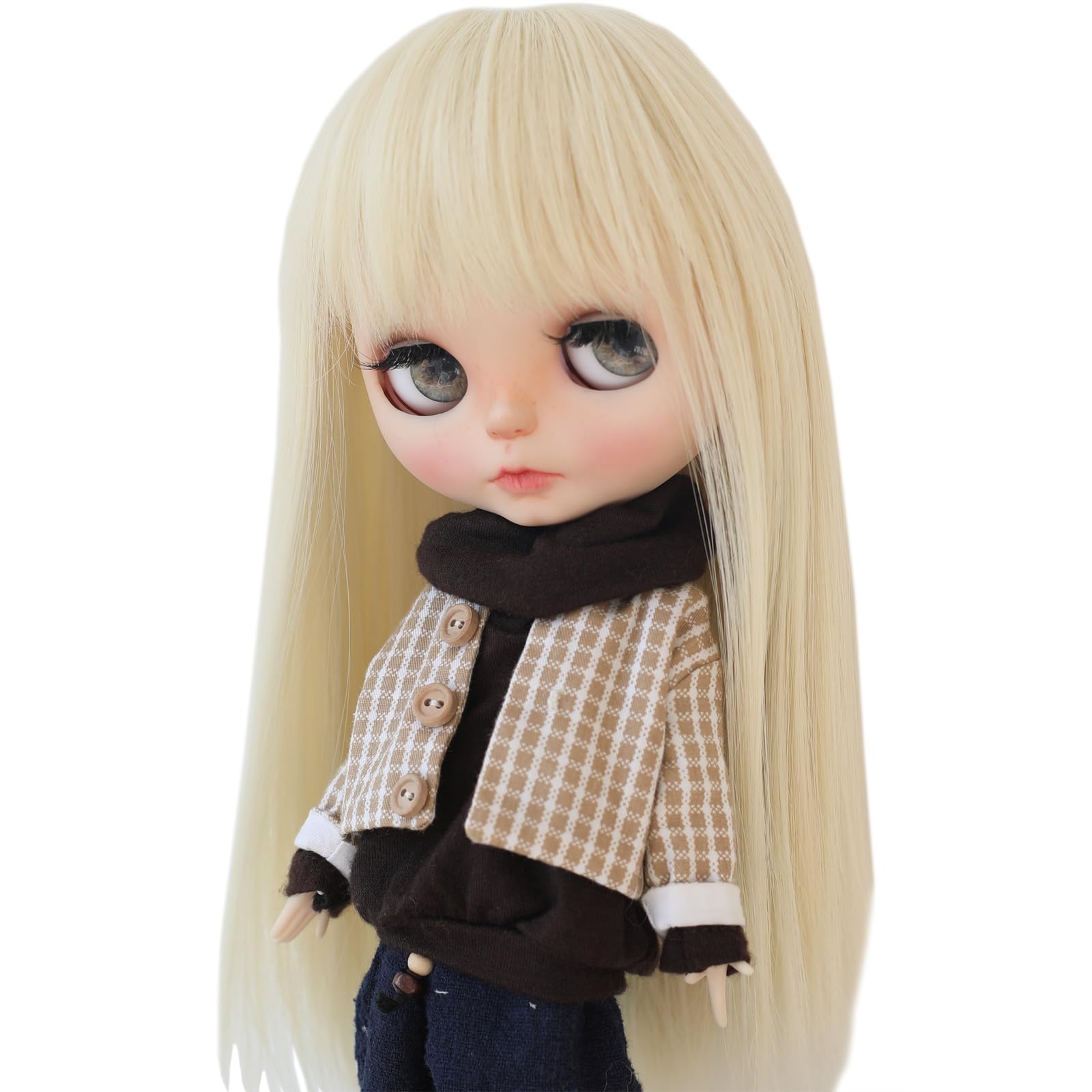 

Linfairy 9-10 inch Doll Long Wig (Blonde)