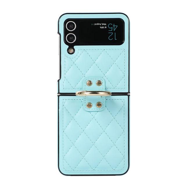 Husă de telefon din piele pentru suport cu cârlig pentru inel pentru degete pentru Samsung Galaxy Z Flip 4 Zflip 3 5g Husă pliabilă rezistentă la șocuri