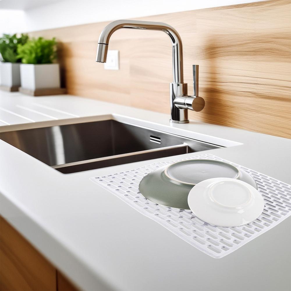 Sink Mat Rubber White Grid Insert Pad 33x28 cm