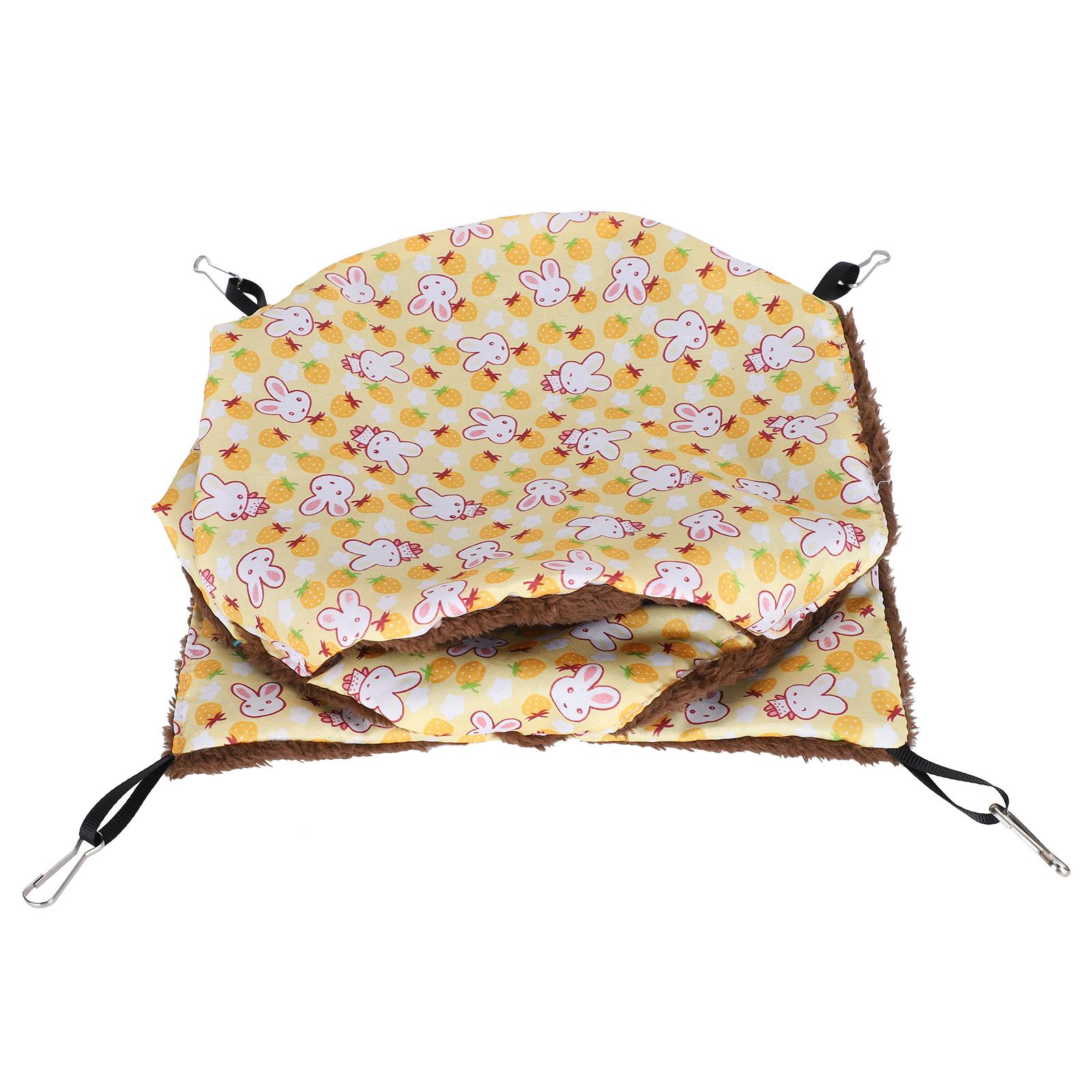 

Small Pet Warm Hanging ThreeLayer Hammock Sleeping Bag Cage for Hamster Sugar Glider(L Yellow)