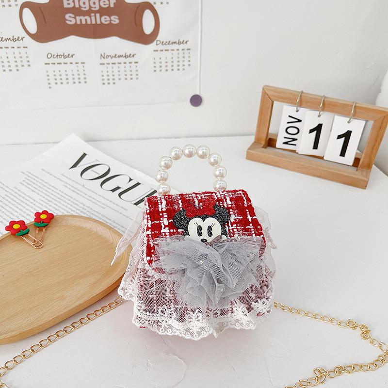 Stylish Children's Mini Red Handbag With Pearl Accent Perfect For New Year Celebrations
