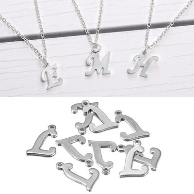 50Pcs Stainless Steel English Alphabet Letters Charms Pendants A-Z For DIY Craft Pendant Necklace Jewelry Making Accessories
