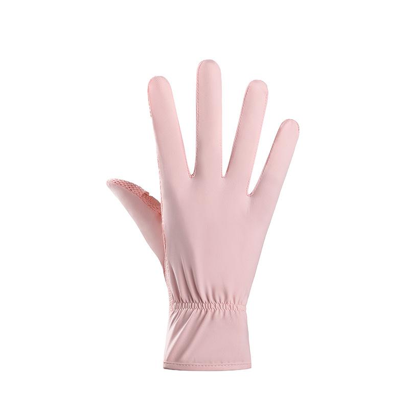 Breathable Ice Silk Sunscreen Gloves for Women with Thin High Elastic Driving Anti Slip  Anti UV Rays  Summer Cycling  Finger Touch Screen