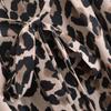 2025 Spring/Summer Women's V-Neck Pleated Leopard Print Shirt Dress