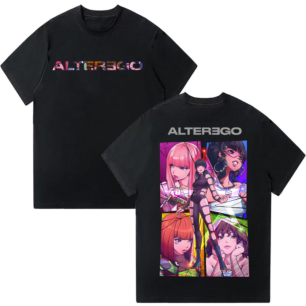 

Футболка-коллаж с комиксом Lisa Alter Ego 2025 Альбом Мода Мужская Женская Одежда Харадзюку Унисекс Высокое Качество Графические Футболки Хлопковые Топы M
