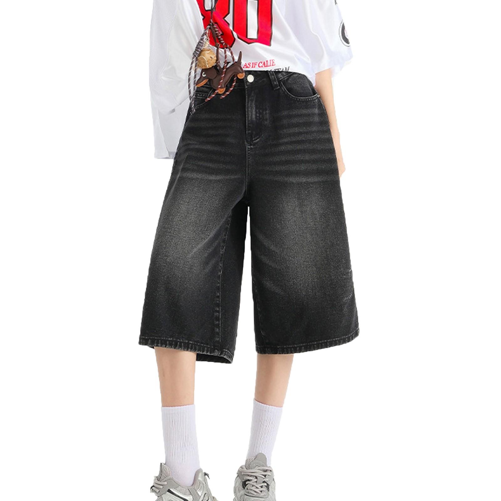 

Женские удобные повседневные модные свободные джинсы S чёрный