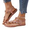 Beach Sandals For Women With Flower Print And Elastic Strap Perfect For Summer Vacation