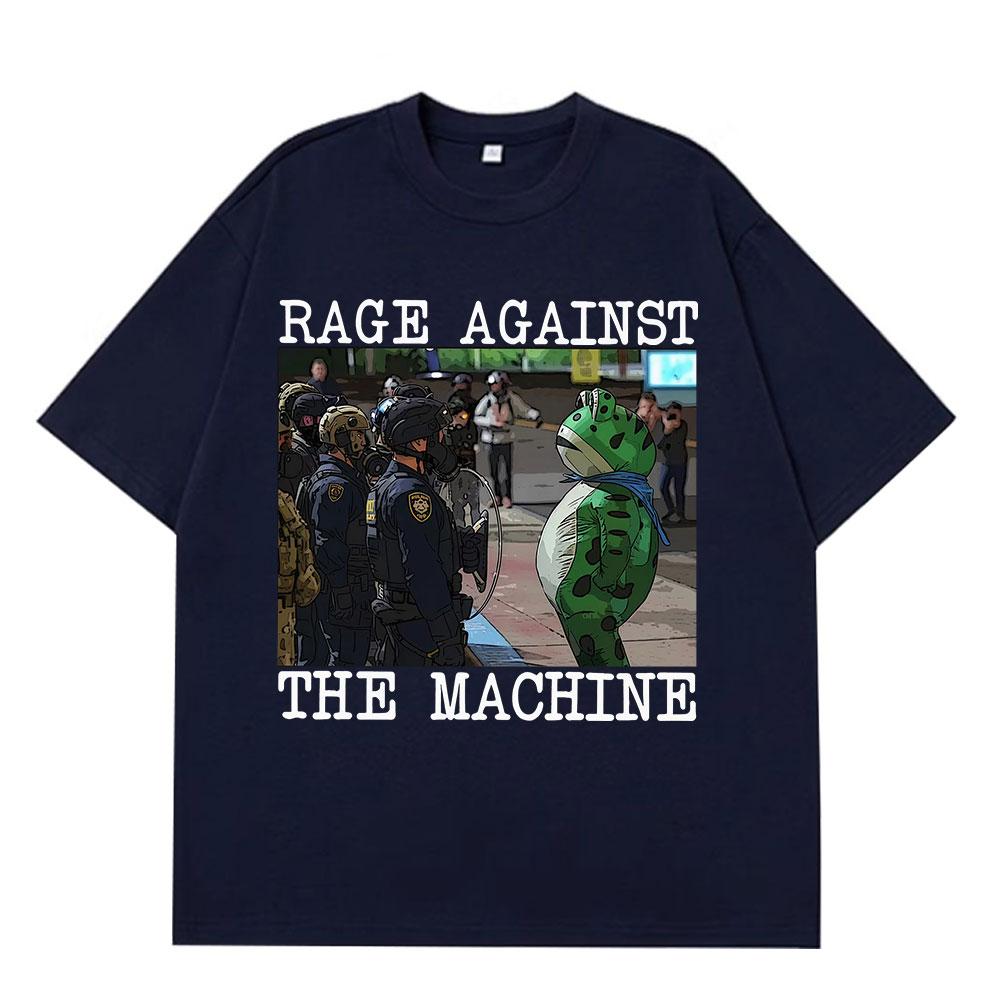 Portland Frog Protest Meme Frog Viral Meme Tshirt Mens Women 100 Cotton Hiphop Tshirts Shortsleeved Casual Loose Tshirts