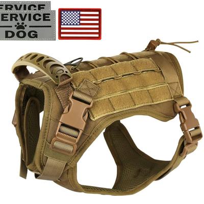 Tactical Service Dog Vest Harness Outdoor Training Handle Water-Resistant Comfortable Military Patrol K9 Dog Harness with Handle